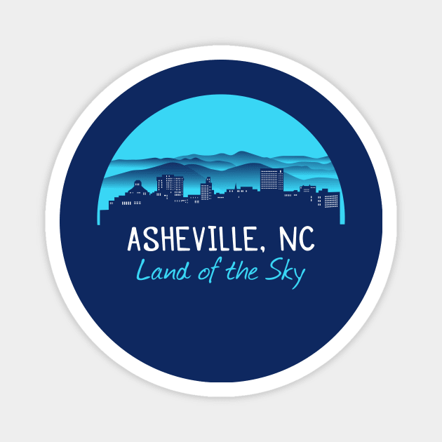 Asheville Cityscape - Land of the Sky - BlueG 07 Magnet by AVL Merch